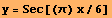 y = Sec[(π) x/6]