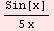 Sin[x]/(5 x)