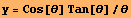 y = Cos[θ] Tan[θ]/θ