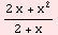 (2 x + x^2)/(2 + x)