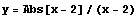 y = Abs[x - 2]/(x - 2)