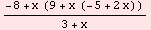 (-8 + x (9 + x (-5 + 2 x)))/(3 + x)