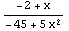 (-2 + x)/(-45 + 5 x^2)