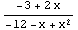 (-3 + 2 x)/(-12 - x + x^2)