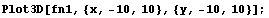 Plot3D[fn1, {x, -10, 10}, {y, -10, 10}] ;