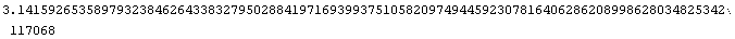 3.141592653589793238462643383279502884197169399375105820974944592307816406286208998628034825342117068