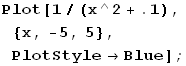 Plot[1/(x^2 + .1), {x, -5, 5}, PlotStyleBlue] ;